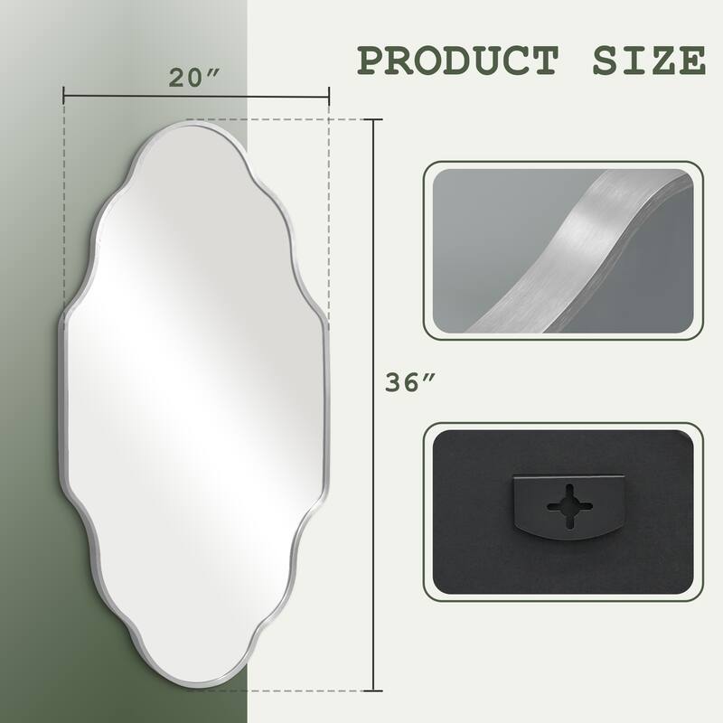 Scalloped Aluminum Alloy Framed Irregular Wall Mirror