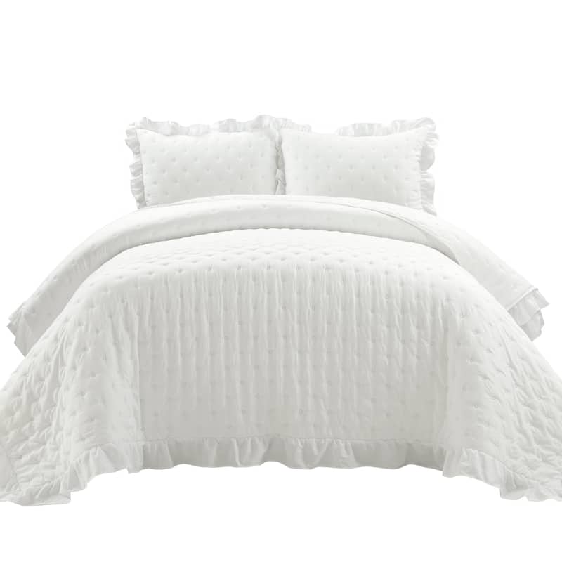 Lush Decor Reyna Ruffle Reversible Oversized Quilt Set