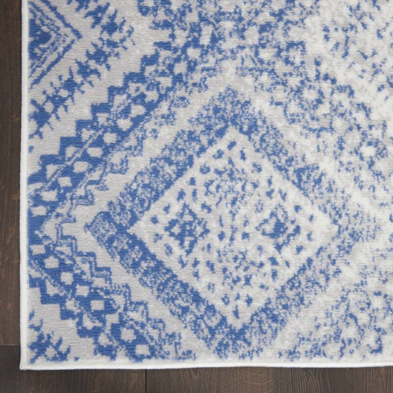 Fiwu Power Loomed Distressed Geometric Abstract Modern Stain Resistant Area Rug By HomeRoots - 72' X '24' X '0.39