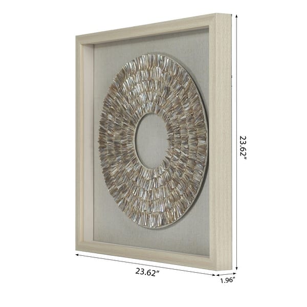 HUJI Pearl Oyster Shell Shadow Box Wall Decor