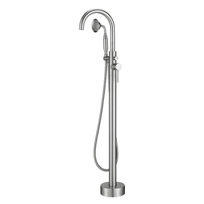 Freestanding Claw Foot BathTub Faucet with Handheld Shower Tub Filler - Brushed Nickel