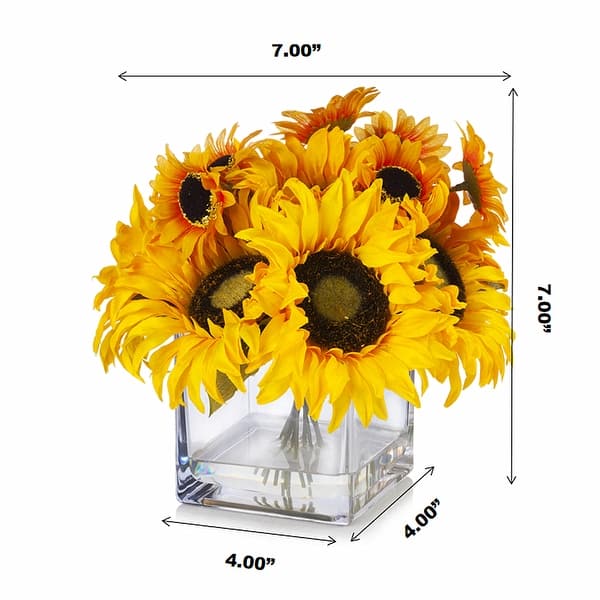Enova Home Mixed Artificial Silk Sunflowers Fake Flowers Arrangement in ...