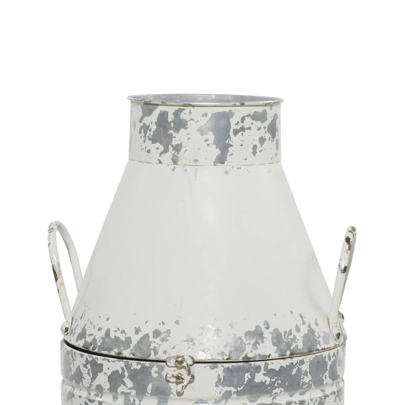 Metal Decorative Vase - Set of 2 White - Roche River Decor