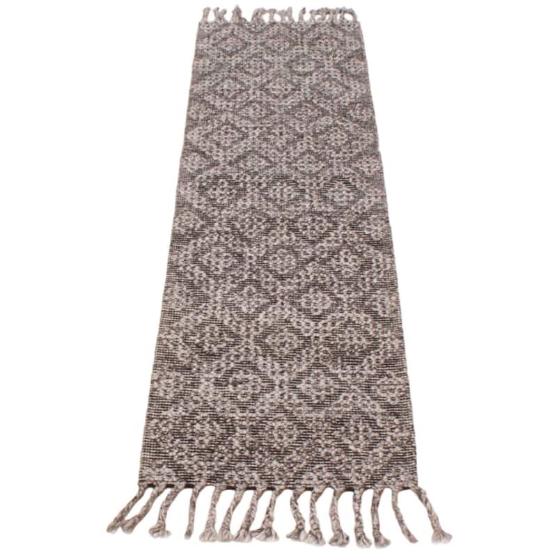 ECARPETGALLERY Braid weave Sienna Grey Wool Rug - 2'3 x 8'2