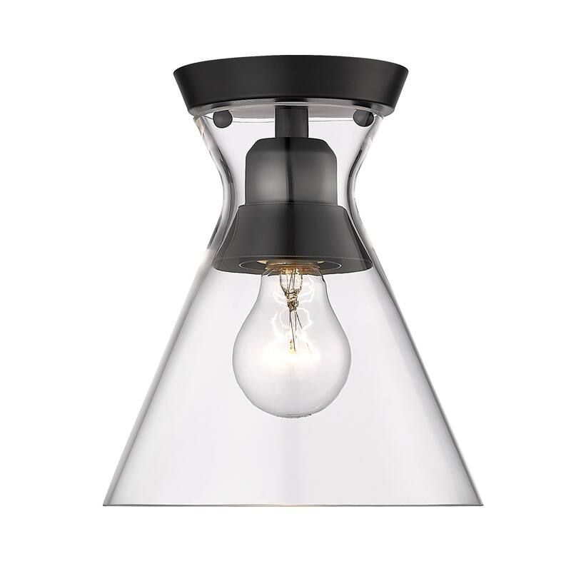 Malta 7.125" Wide 1-Light Flush Mount with Clear Glass - Matte Black