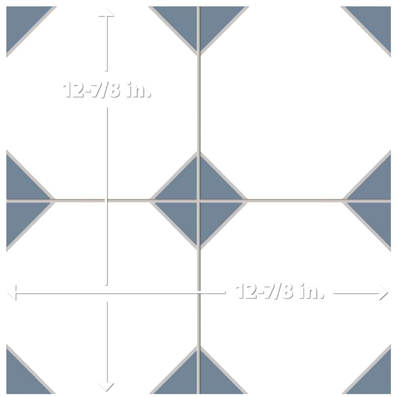 Merola Tile Canterbury Blue 12-7/8" x 12-7/8" Porcelain Floor and Wall Tile