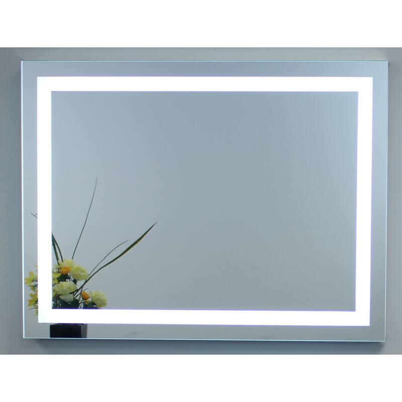 Miseno 60" W x 28" H Rectangular Frameless Wall Mounted Mirror with