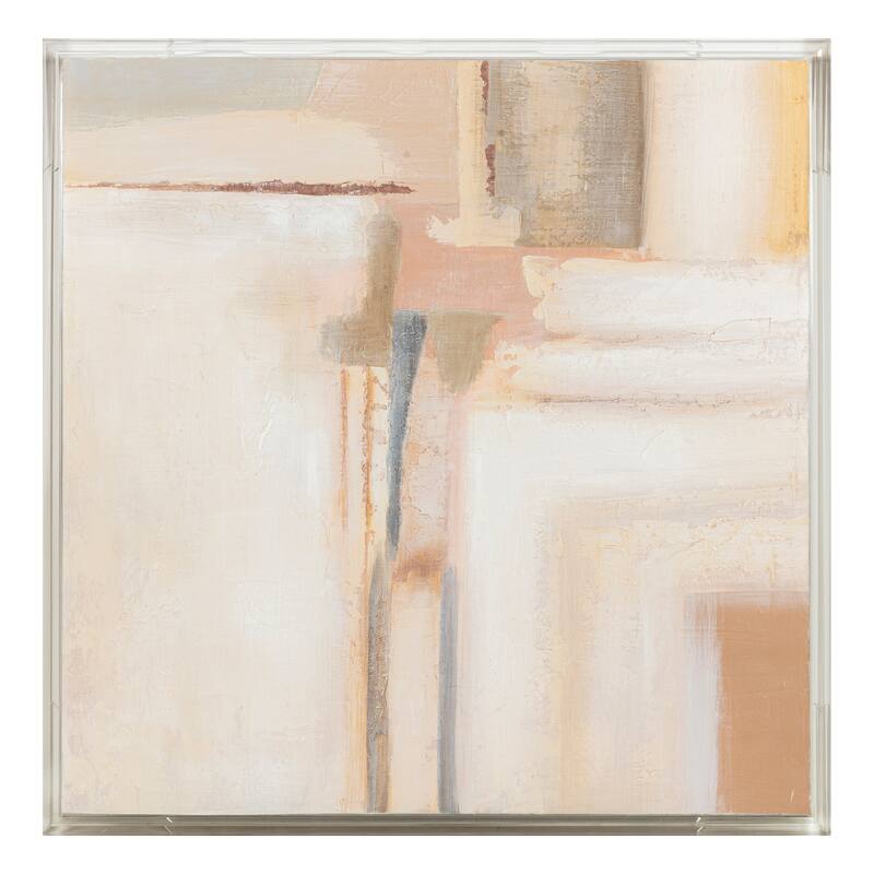Canvas Wall Art Wood Frame Abstract Textured Design - 40" Multi