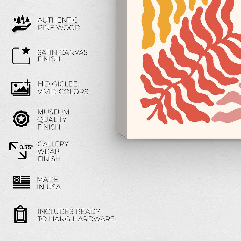 Wynwood Studio Canvas Typography and Quotes Shine Bright Leaf Orange Modern & Contemporary Wall Art Canvas Print