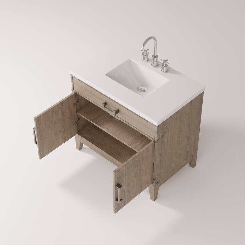 Laurel Bath Vanity Cultured Marble Top, Sink and Faucet