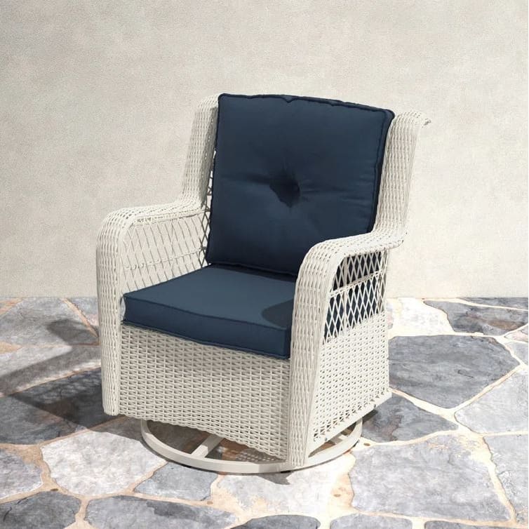Rio Vista Outdoor Wicker Swivel Glider Chair with Cushions