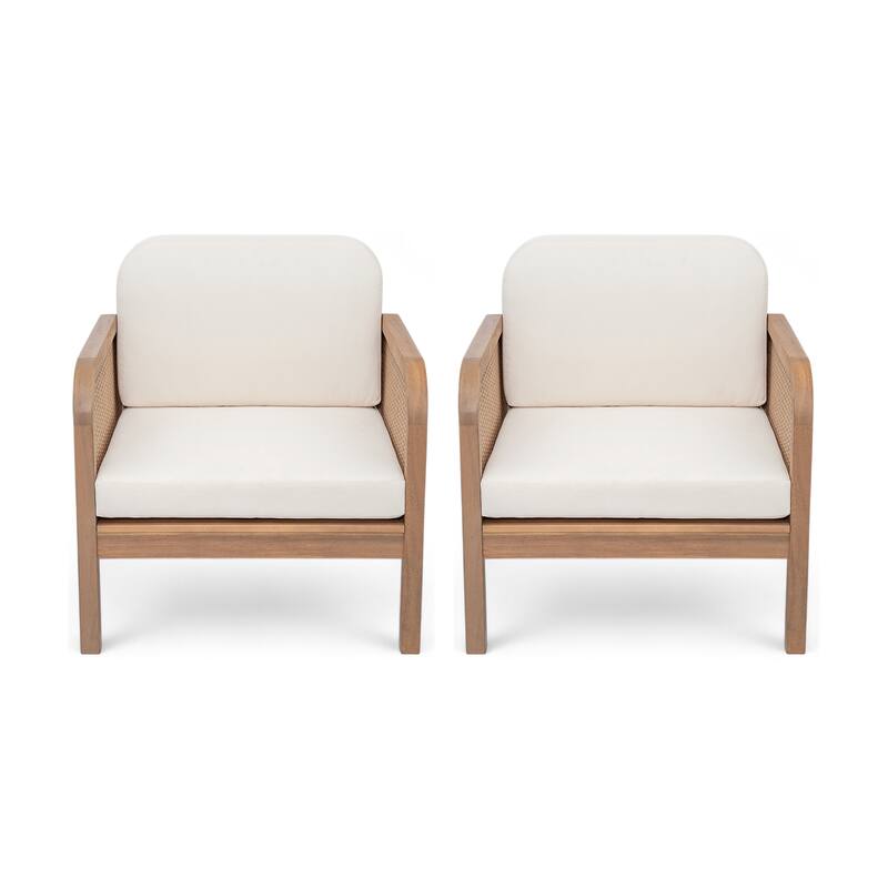 Christopher Knight Home- Evangeline Outdoor Acacia Wood Wicker Club Chair