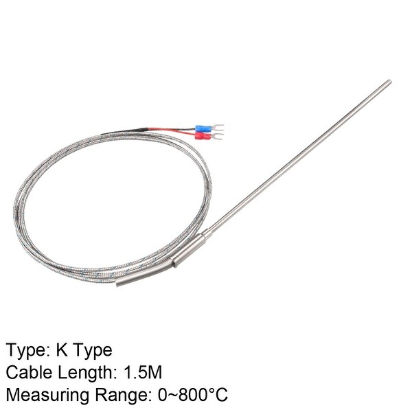 1.5M K Type 0-800°C Range Thermocouple Probe Temperature Sensor Lead length