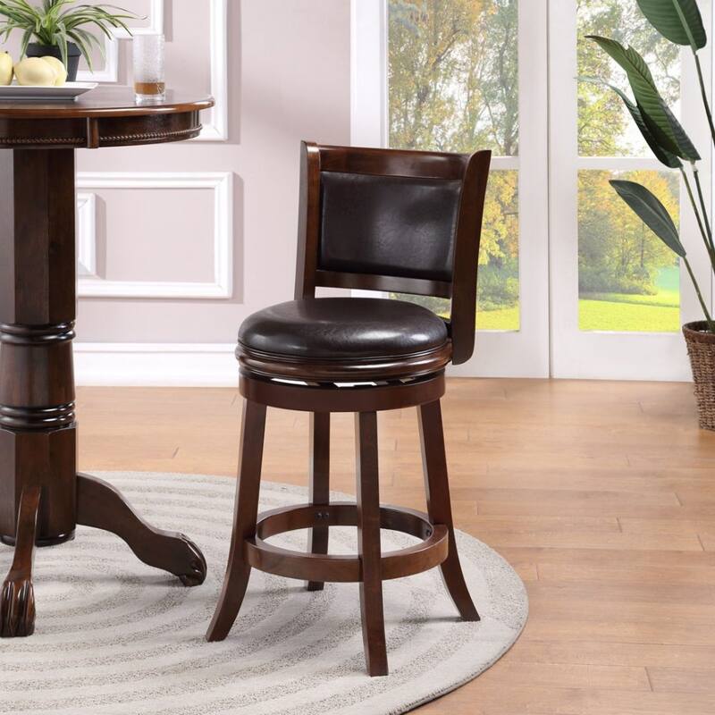 Augusta 24-inch Swivel Counter Stool - Brown