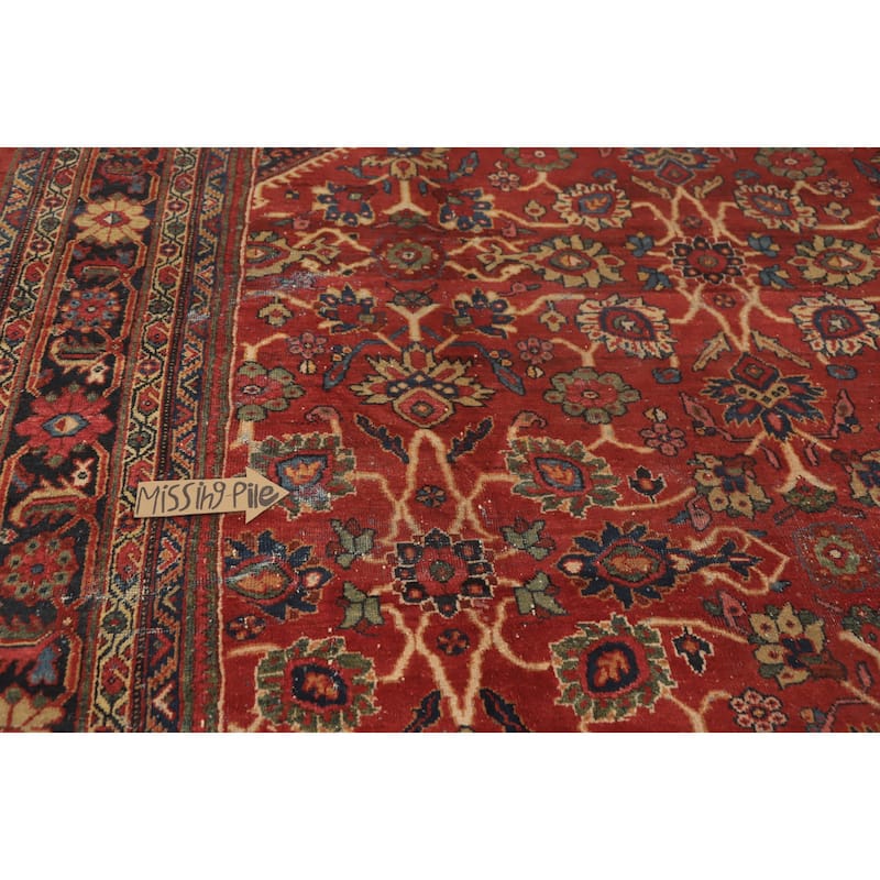 Hand Knotted Oriental 100% Wool Carpet Traditional Floral Oranges & Rust Mahal Area Rug - 12' 3'' X 9' 6''