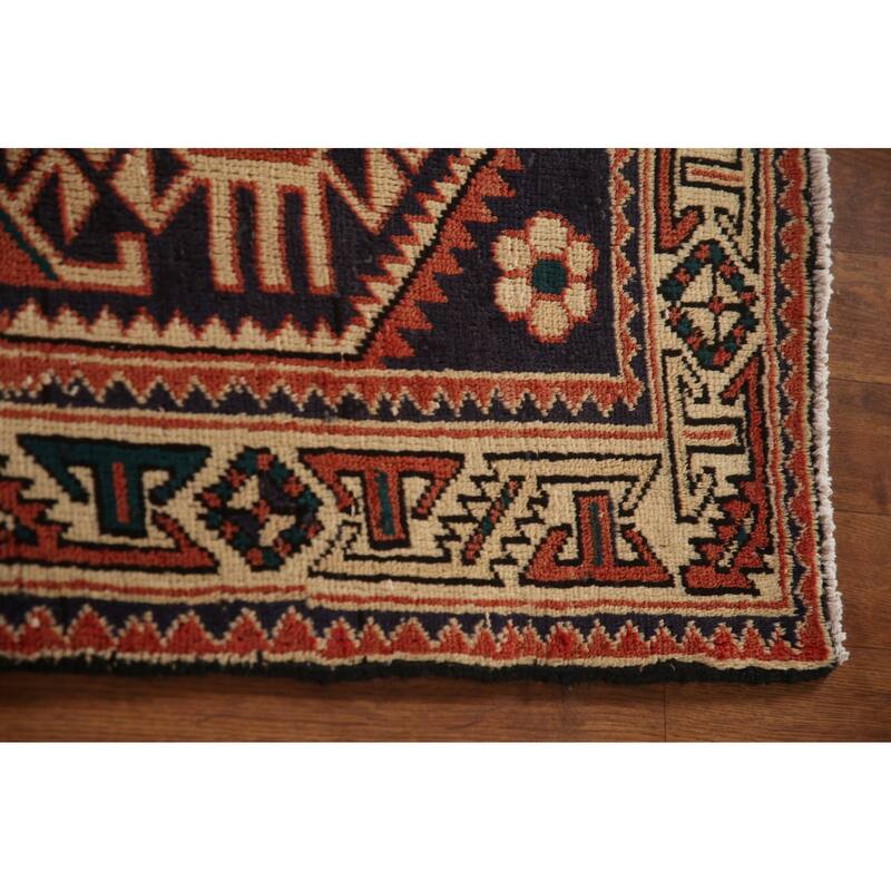Bakhtiari Persian Vintage Runner Rug Hand-knotted Wool Carpet - 3'2"x 10'0"