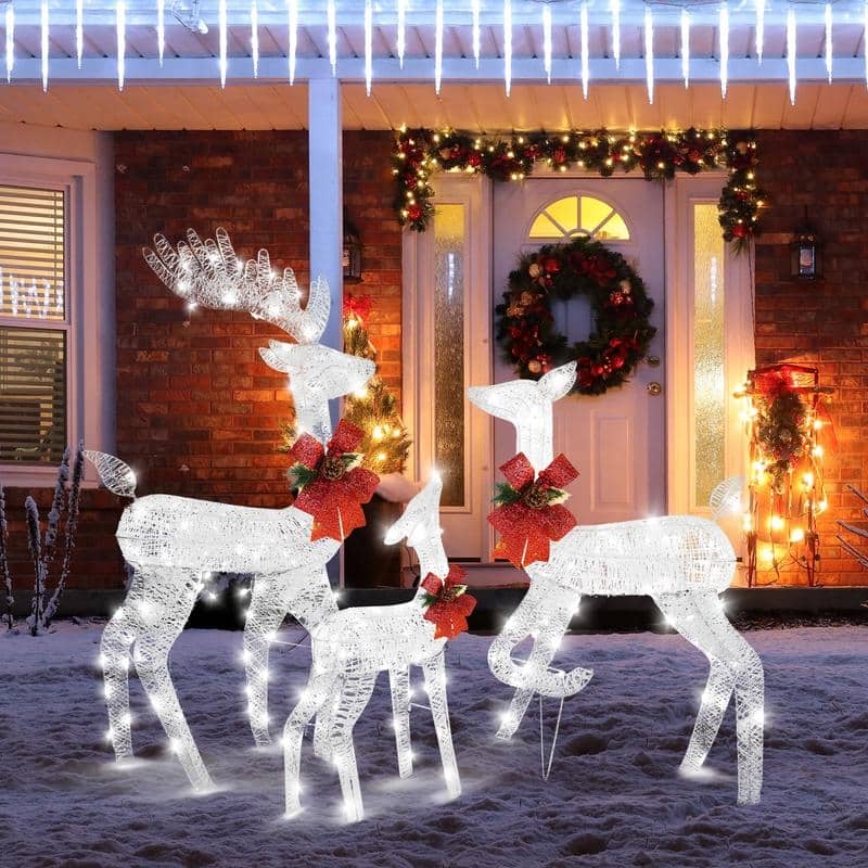 3pcs LED Christmas Family Elk Decoration