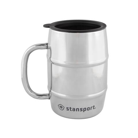 Stansport 16 OZ. Double Wall Camp Mug - Silver