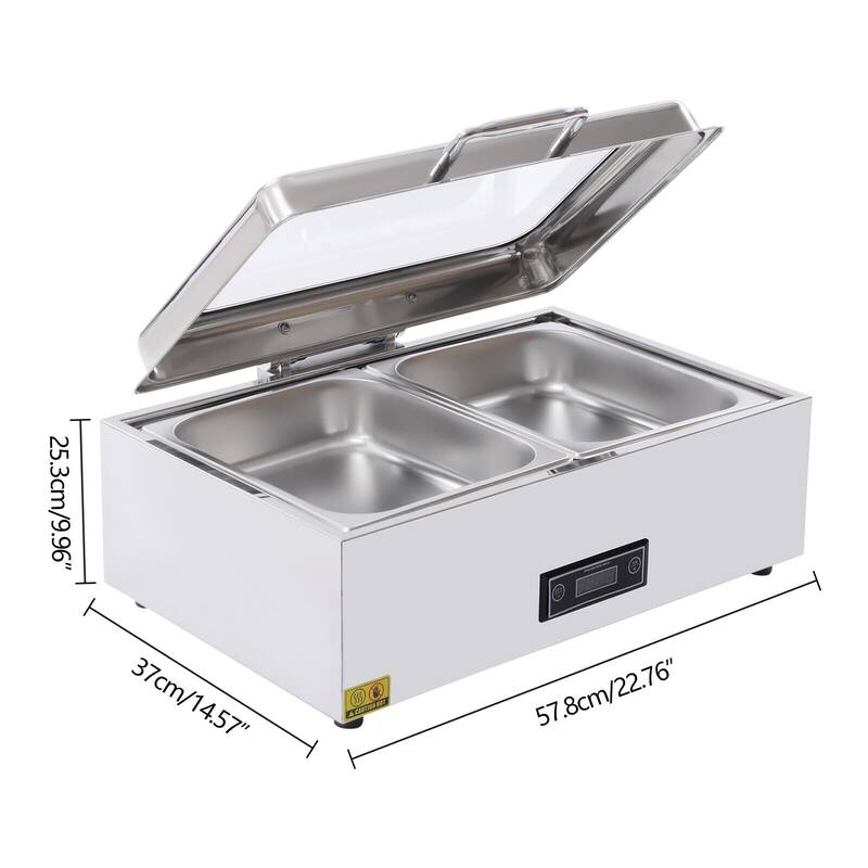 9QT Stainless Steel Chafing Dishes Warmer Set 2 cells Bed Bath