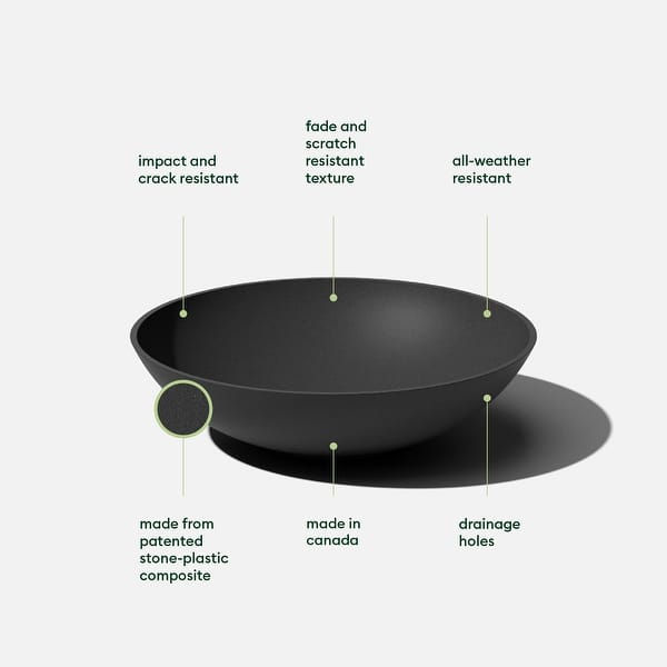 dimension image slide 9 of 16, Mason Series Lane Bowl Planter