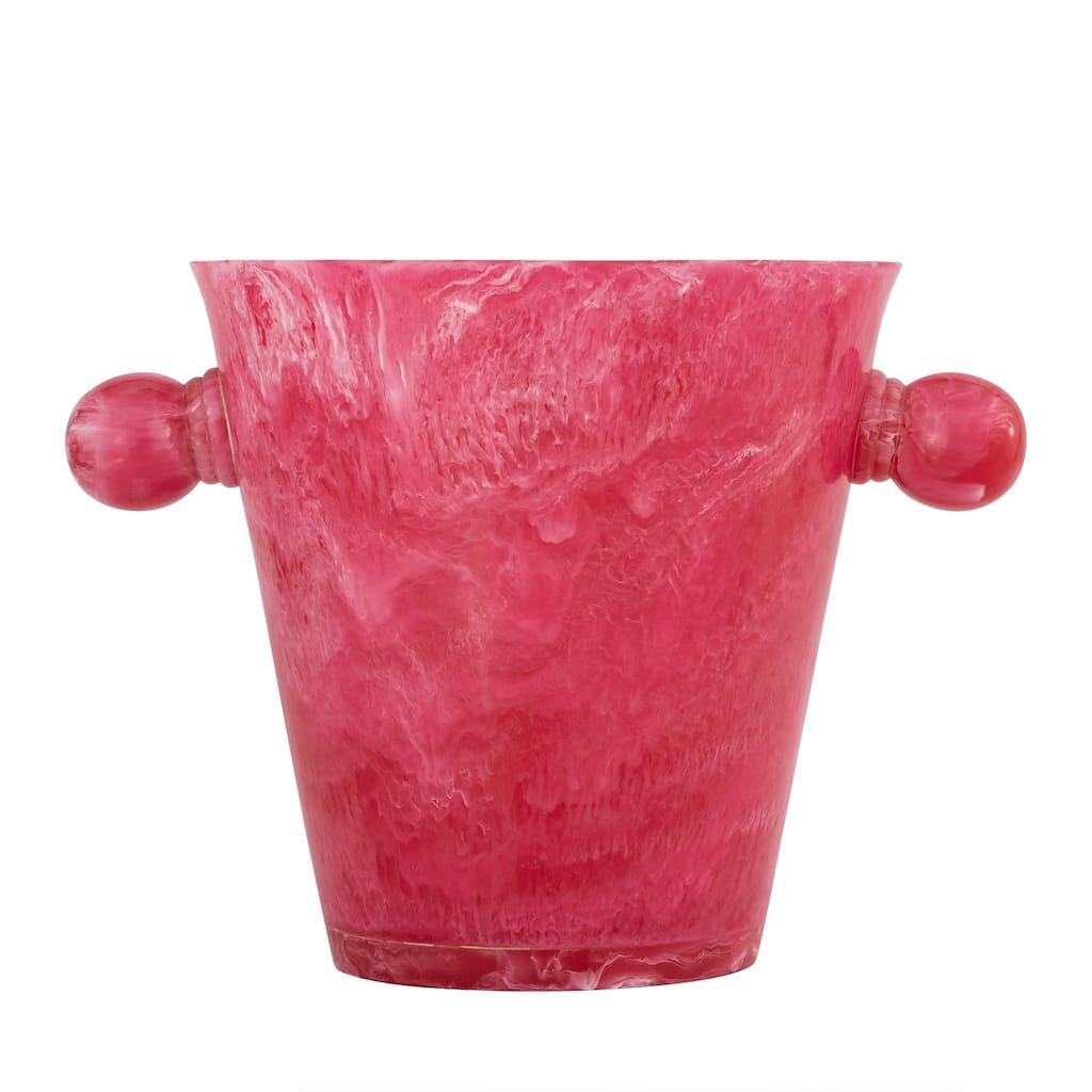 Pink Resin Ice Bucket w/Handles