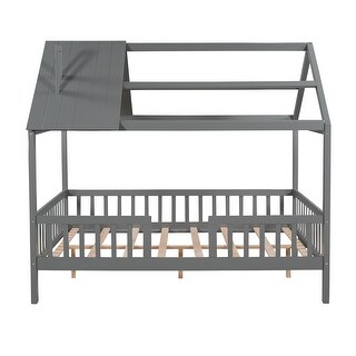 Full House Bed with Roof, Chimney, and Fence, Playhouse Design