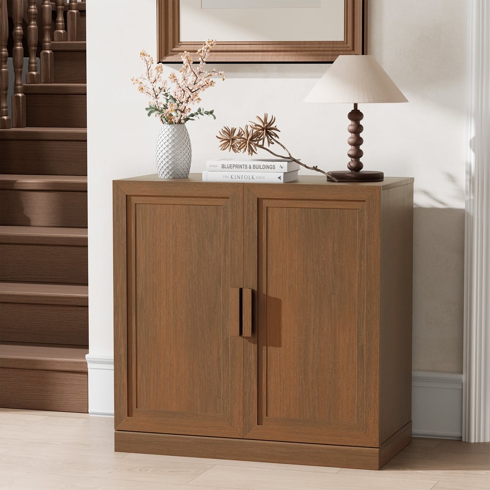 Modern Wooden Sideboard Cabinet Buffet Cabinet with 2 Doors and Adjustable Shelf Console Accent Cabinets