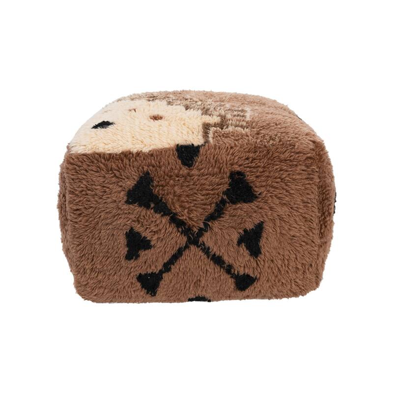 New Zealand Wool Tufted Pouf with Geometric Design Bed Bath & Beyond