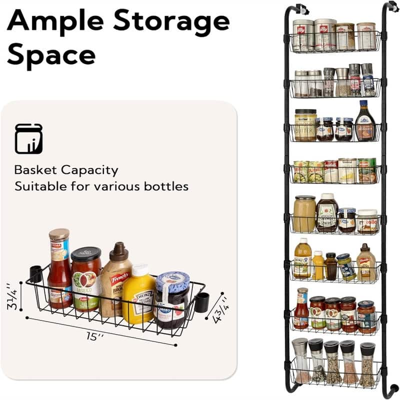 6 Tier Over the Door Pantry Organizer Metal