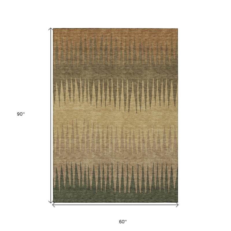 HomeRoots Striped Transitional Rectangle Outdoor Rug