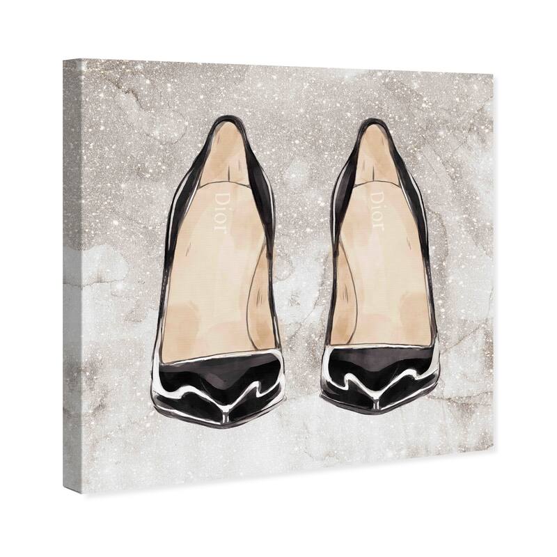 Wynwood Studio Canvas Fashion and Glam Heels To Impress Black and Cream White Glam Wall Art Canvas Print