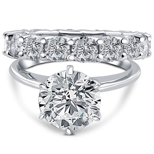 Bliss Diamond Certified 7Ct Diamond Engagement Eternity Wedding Ring Lab Grown White Gold