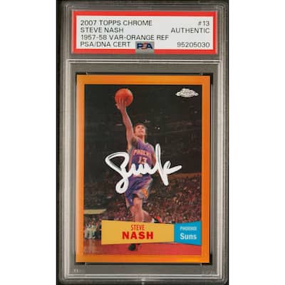 Steve Nash 2007 Topps Chrome Orange Refractor Signed Card #13 Auto PSA 99/199 - 8'6" x 11'6"