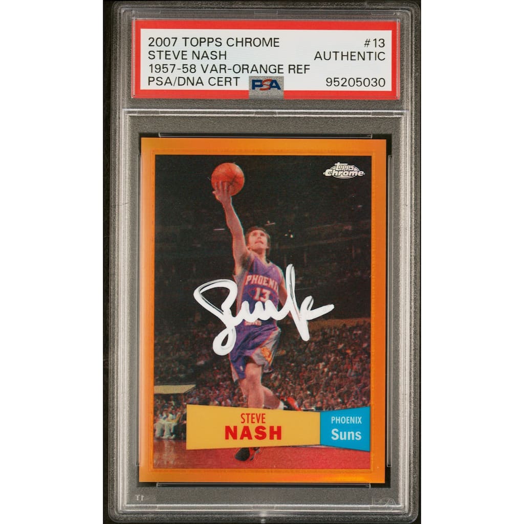 Steve Nash 2007 Topps Chrome Orange Refractor Signed Card #13 Auto PSA 99/199 - 8'6" x 11'6"