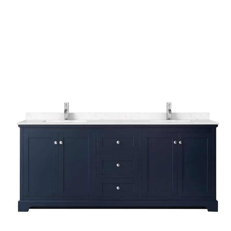 Avery 80 Inch Double Vanity, Cultured Marble Top