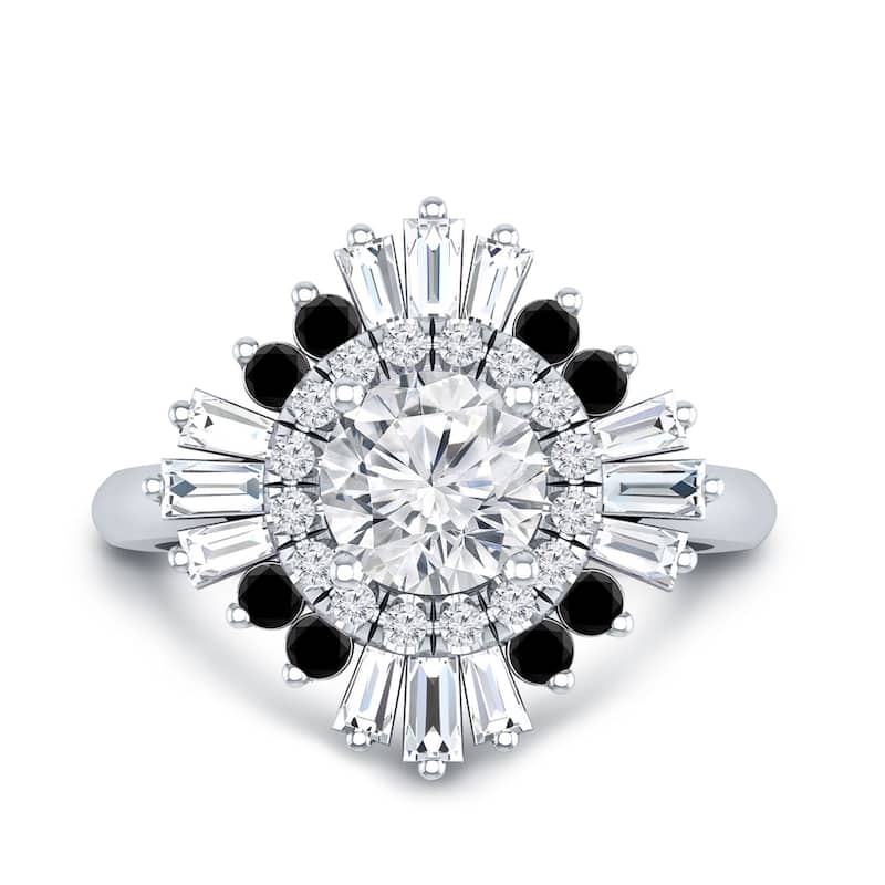 Auriya 14k Gold 1 1/2ctw Ballerina Halo Diamond Engagement Ring Certified (G-H, VS1-VS2)