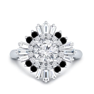Auriya 14k Gold 1 1/2ctw Ballerina Halo Diamond Engagement Ring Certified (G-H, VS1-VS2)