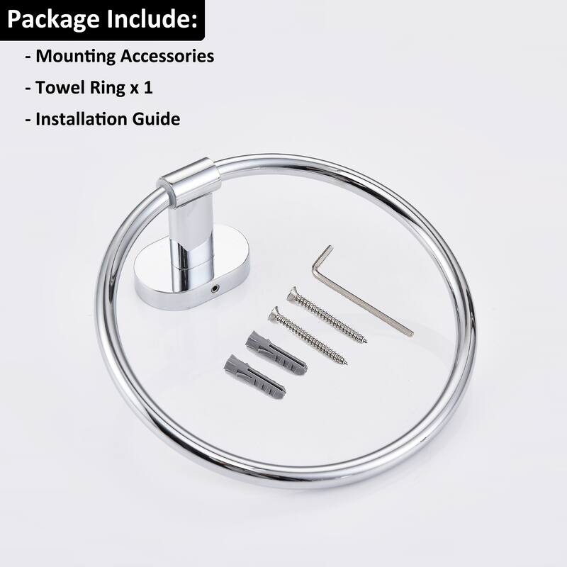 2-Pack 6.5 in. Towel Ring Rustproof Hand Towel Holder