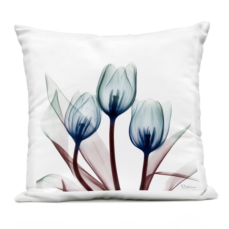 Stupell Vibrant Opaque Tulips Printed Outdoor Throw Pillow Design by Albert Koetsier - Accent - Polyester - Black - Single