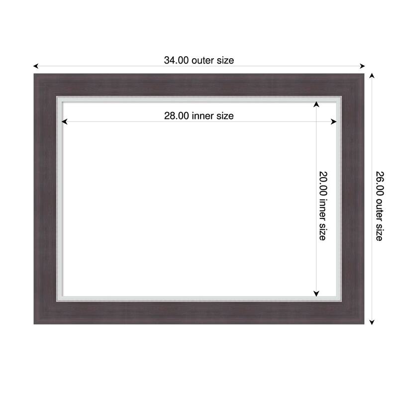 Ellie Framed Dry Erase Magnetic Board - 34 x 26 in - Ellie Brown Silver