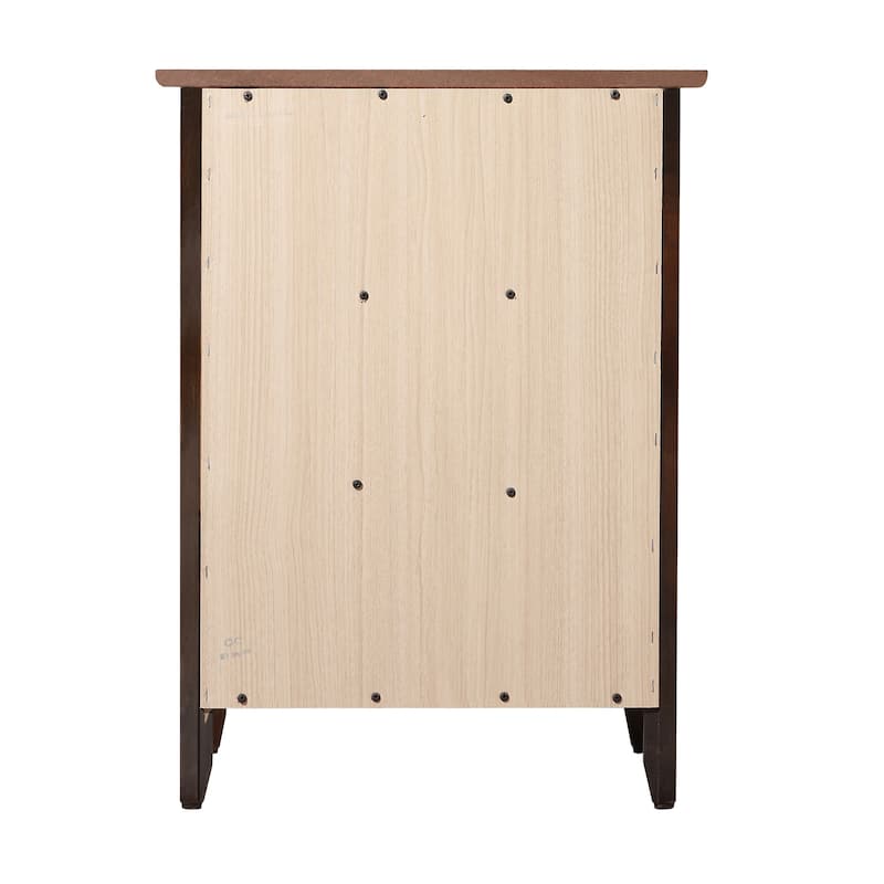 Farmhouse Cappuccino Wood 3-Drawer Nightstand Bed Side Table