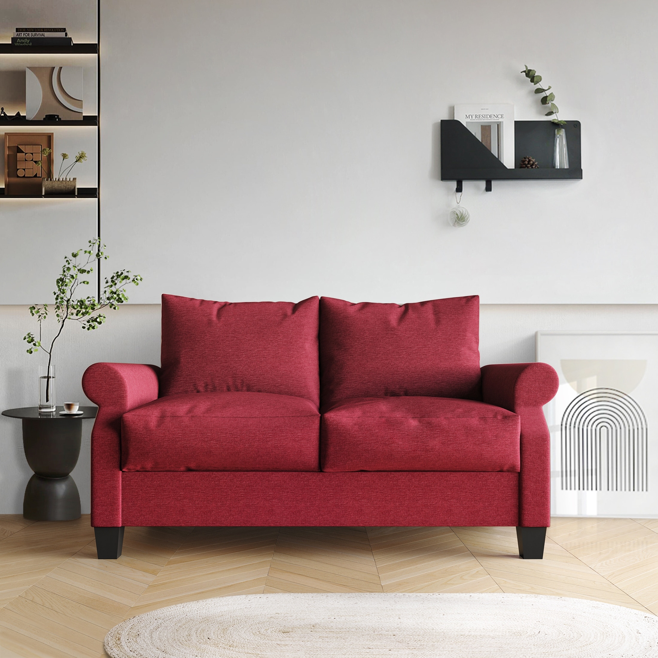 CraftPorch Classic Linen Upholstered Loveseat