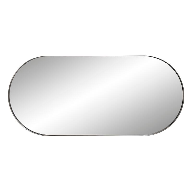 Allan Andrews Stainless Steel Framed Capsule Wall Mirror - 40"H x 17.75"W