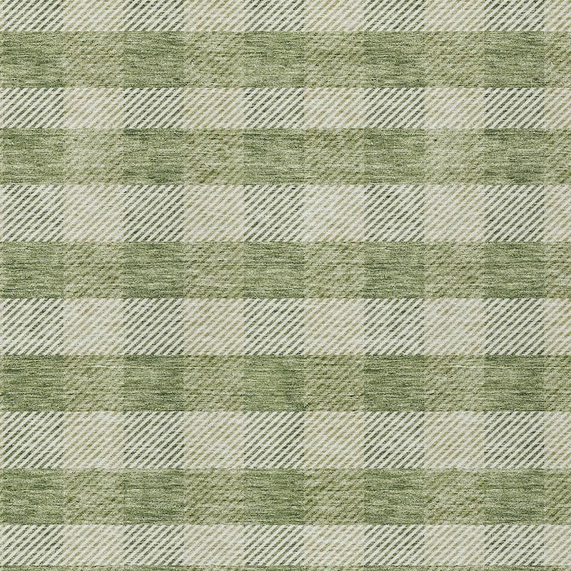 HomeRoots Plaid Transitional Rectangle Outdoor Rug