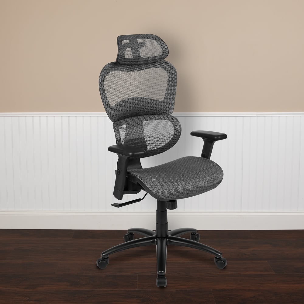 Ergonomic Mesh Office Chair with Synchro-Tilt, Headrest, Adjustable Pivot Arms