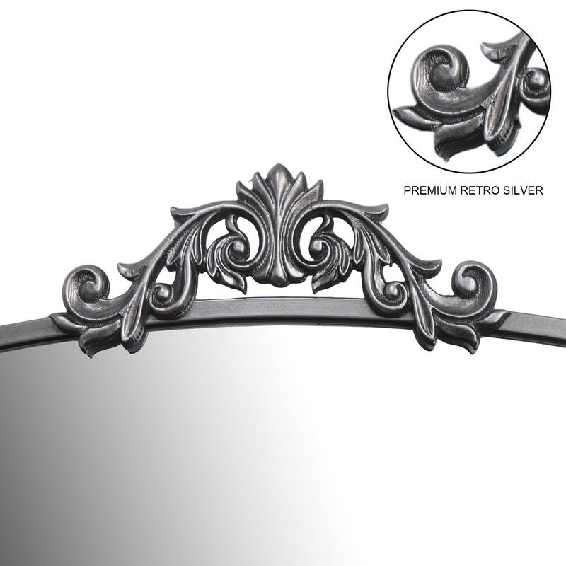 36x66 Inch Ornate Arch Full Length Mirror Oversized Wall Mirror