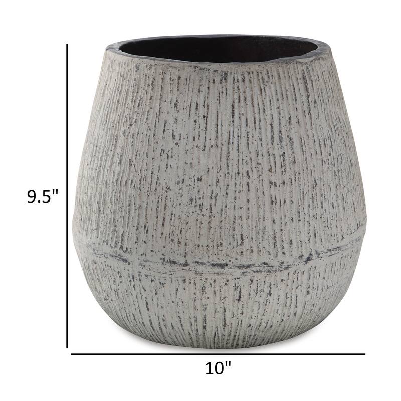 Mony 10 Inch Tabletop Decorative Flower Vase, Home Accessory, White Brown