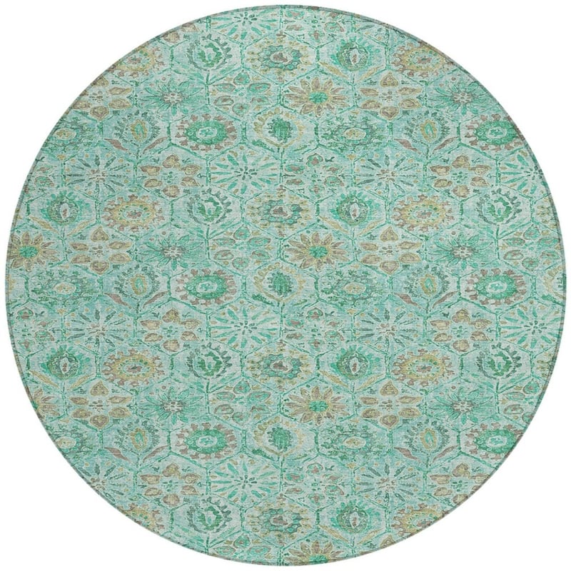 HomeRoots Floral Transitional Rectangle Outdoor Rug