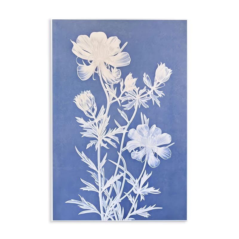 Stupell Cerulean Botanical Pattern Wall Plaque Art Design By Petals Prints Design - 13 x 19