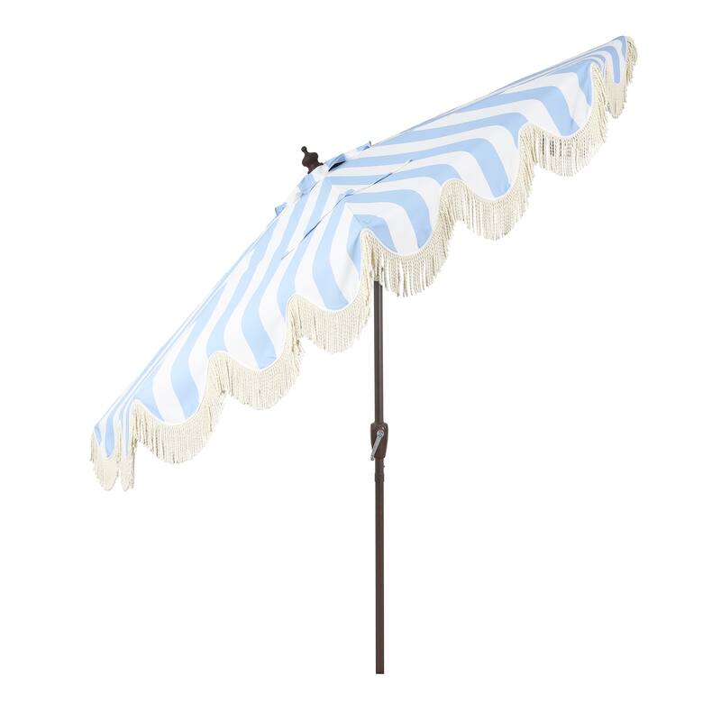 9ft Half Market Umbrella, Scalloped, Crank, Tilt, UV, by JONATHAN Y